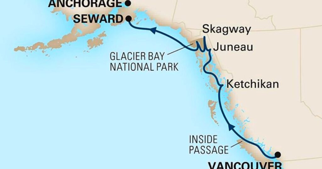 Alaska Cruise Ports map