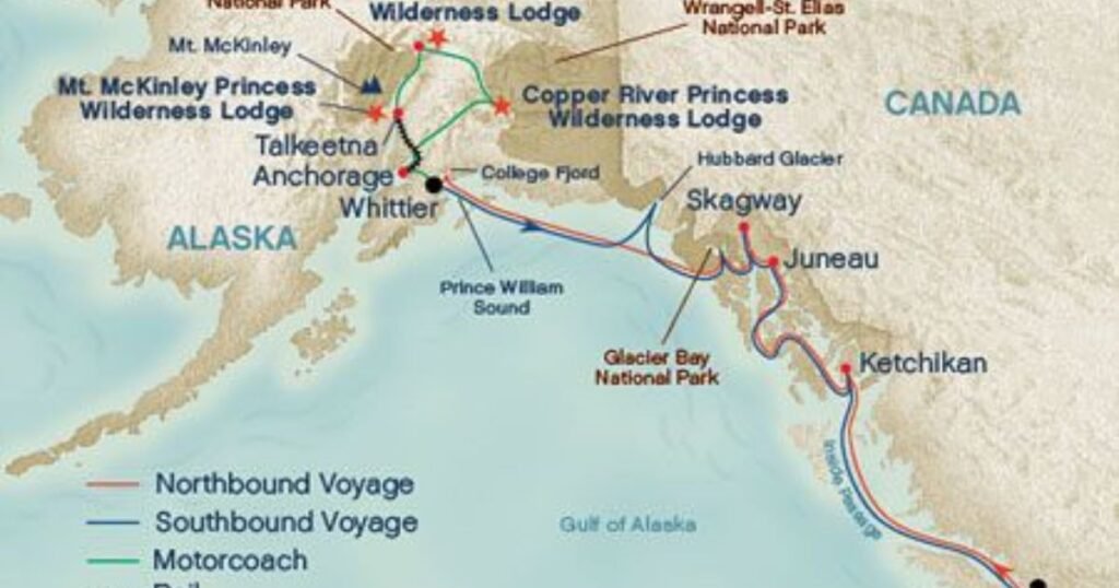 Map of Alaska Cruise Ports