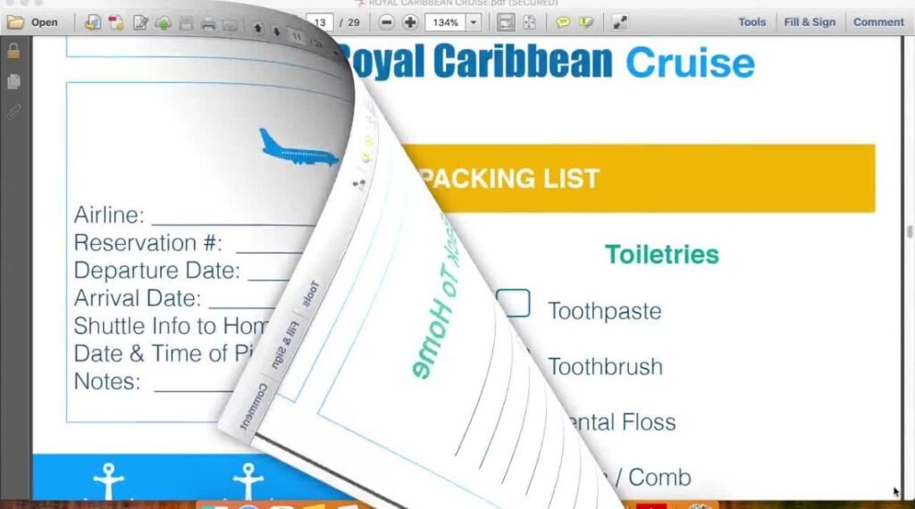 Royal Caribbean cruising packing list