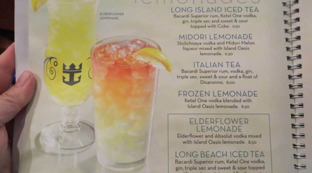 royal caribbean drink menu